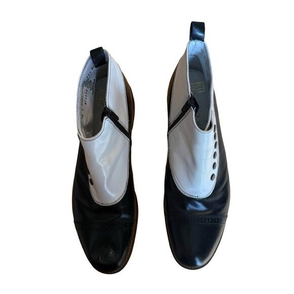 Stacy Adams Madison Spectator Spat Ankle Boots Black White Shoes Leather 10 D main image 13